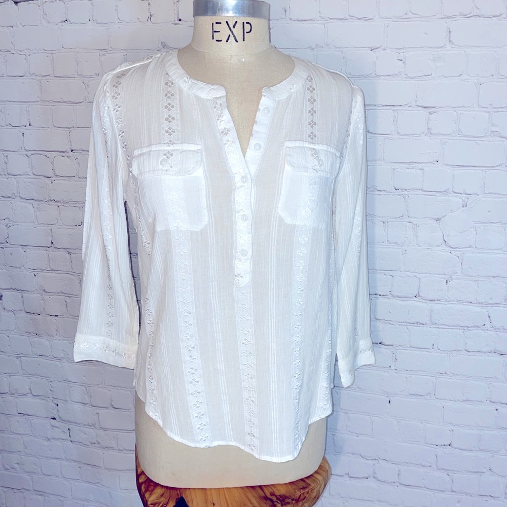 Lucky Brand white summer shirt size Small NWOT